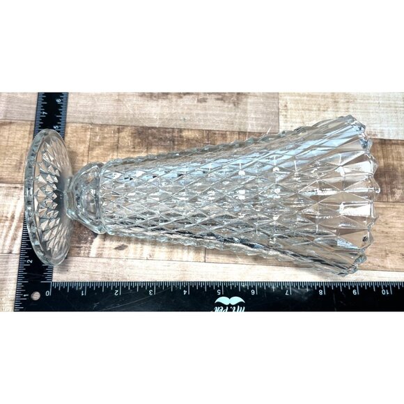 Vintage Crystal glass diamond pattern vase Art Deco - Picture 5 of 6